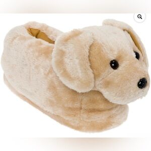 Adorable Tan Dog Plush Slippers